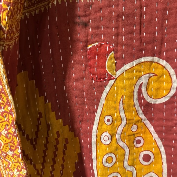 17. Kantha Colorful Patterned Hooded Jacket. Reversible, handmade one size 🌸 - Picture 4 of 7